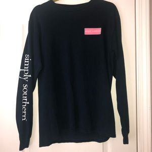 Women’s Navy and Pink Simply Southern Long Sleeve